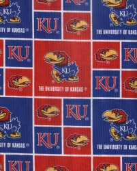  University of Kansas - Red & Blue Fabric